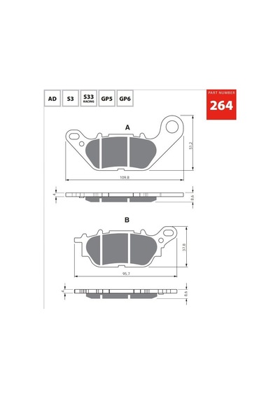 Gold Ad 264 Fren Balata Sinter Metal