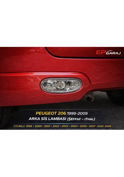 Peugeot 206 1999 2009 Arka Sis Lambası Şeffaf İthal