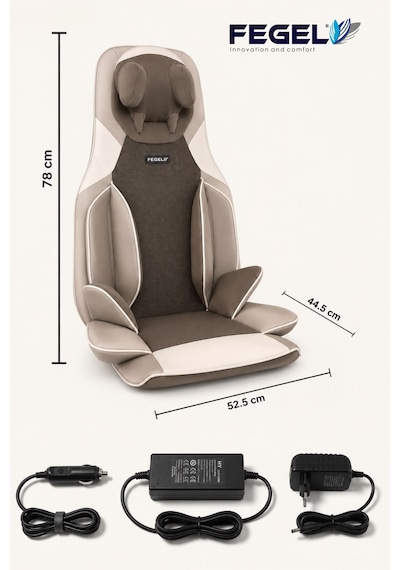 Fegel FG-C43 Shiatsu Isıtmalı Hava Basınçlı Taşınabilir Araç ve Ev Tipi Masaj Koltuğu