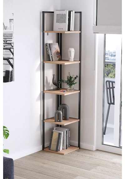 Bofigo 5 Raflı Metal Köşe Kitaplık Rafı Dekoratif Aksesuar Rafı Selanik 180 Cm Çam Bofigo 5 Raflı Metal Köşe Kitaplık Rafı Dekoratif Aksesuar Rafı Selanik 180 Cm Çam