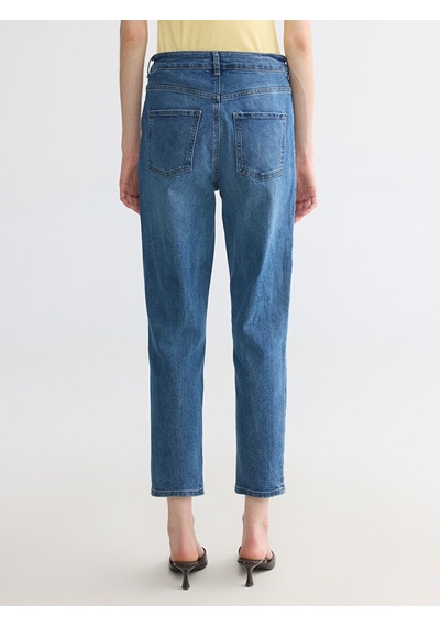 LC Waikiki Lc Waıkıkı İndigo Mom Fit Kadın Jean Pantolon
