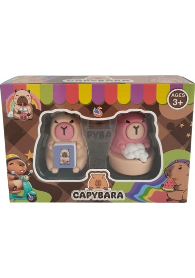 Standlı Capybara İkili Figür Oyuncak