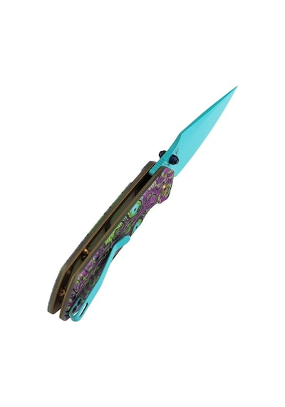 Tenable Fenrir Mor Ölümsüz Baskılı Jade G10 Sap Mavi Kaplamalı 14c28n Çelik Kamp Çakı T1034f9