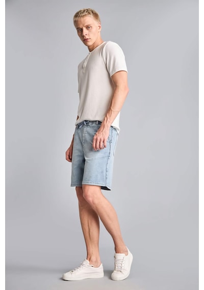 Defacto Relax Fıt Esnek Belli Jean Bermuda Şort H8869ax26smnm39 Mavi-nm39