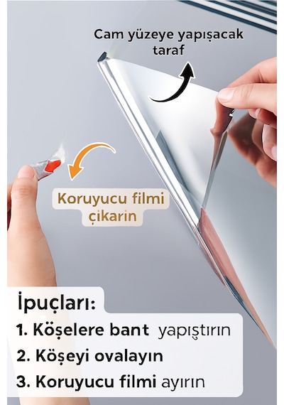 Aynalı Cam Filmi %85 Isı Yalıtımlı Çizilmez 100 Cm X 3 Metre