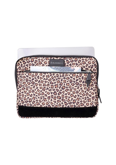Bloominbag Earthy Leopard 13 İnç Laptop / Macbook Uyumlu Kılıf Kahverengi - Sarı