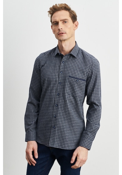 AC&Co / Altınyıldız Classics Erkek Lacivert-Gri Slim Fit Dar Kesim Düğmeli Yaka Pötikareli Flanel Oduncu Gömlek 4A2023100025LAGM Lacivert - Gri AC&Co / Altınyıldız Classics Erkek Lacivert-Gri Slim Fit Dar Kesim Düğmeli Yaka Pötikareli Flanel Oduncu Gömlek 4A2023100025LAGM Lacivert - Gri