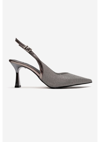 Luvishoes Dorata Platin Taşlı Kadın İnce Topuklu Abiye Ayakkabı
