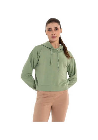 Inguz Kapüşonlu Organik Pamuk Hoodie Su Yeşili