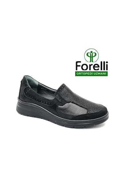 Forelli Faye Hakiki Deri Ortopedik Comfort Kadın Casual Ayakkabı Siyah