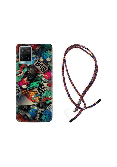Vivo Y33S Kılıf Rasta Boyun Askılı Bass 1886