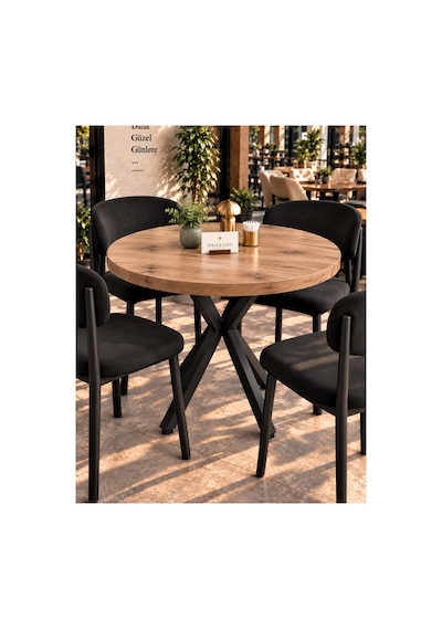 Kalınlaştırmalı Mutfak Cafe Balkon Bahçe Restoran Yemek Masası 70x70 Siyah Çam Yuvarlak Siyah - Çam Siyah - Çam Kalınlaştırmalı Mutfak Cafe Balkon Bahçe Restoran Yemek Masası 70x70 Siyah Çam Yuvarlak Siyah - Çam Siyah - Çam