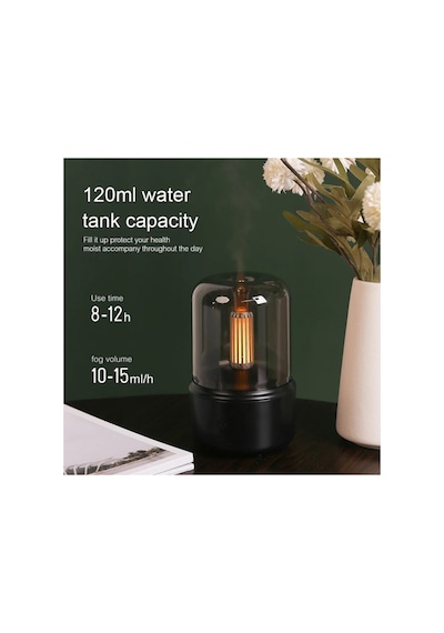120 Ml Taşınabilir Hava Nemlendirici Mum Işığı Aromatik Hava Makinesi Taşınabilir Uçucu Yağ Difüzörü