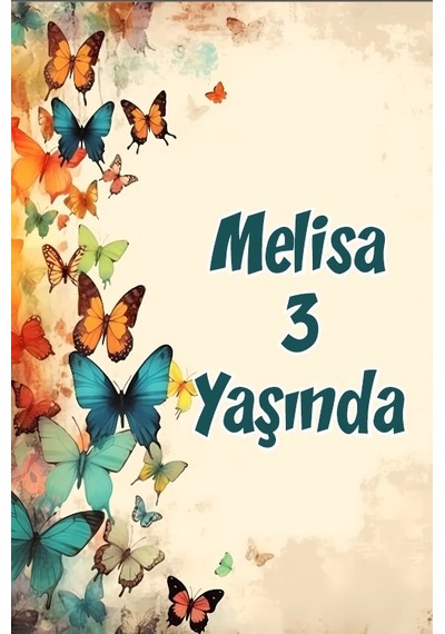Renkli Kelebekler Temalı Doğum Günü Afişi -5 50x70 Cm