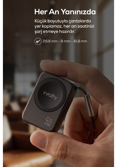 Kablosuz Şarj Standı 5w, Akıllı Saat Uyumlu, Taşınabilir Ultra Küçük, Manyetik, 28g V0104001
