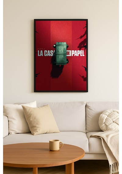 La Casa De Papel Siyah Ahşap Çerçeveli Poster, Dizi Duvar Tablosu