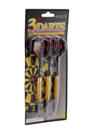 Delta Dart Oku 3 Lü Set - Çelik Uç + Pirinç Gövde + Renkli Kanat - Dart Oku Seti, 24 Gr