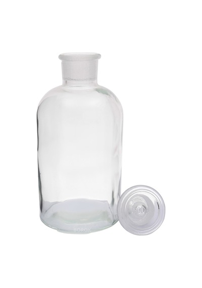 Borox Şilifli Cam Tıpalı Şeffaf Cam Miyar Şişe 500 ML
