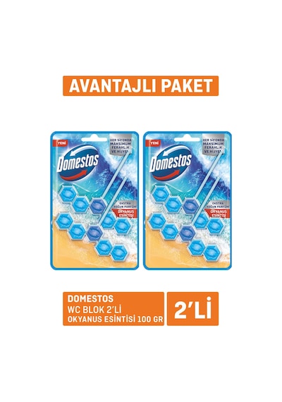 Domestos Wc Blok 2'li Okyanus Ferahlığı 2 X 100 G 4 Adet