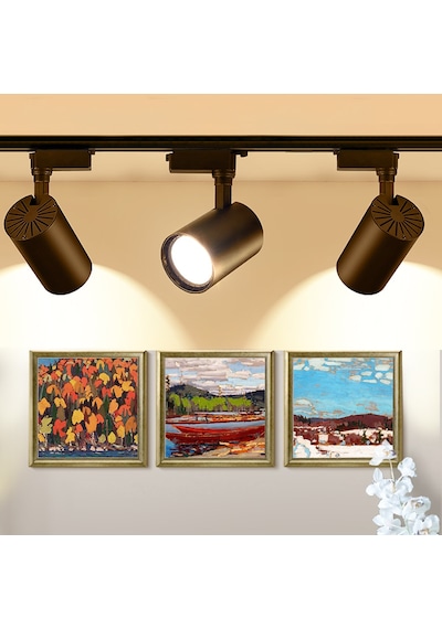 3'lü Hareketli Led Ray Spot + 1 Metre Ray Siyah Kasa Beyaz Işık