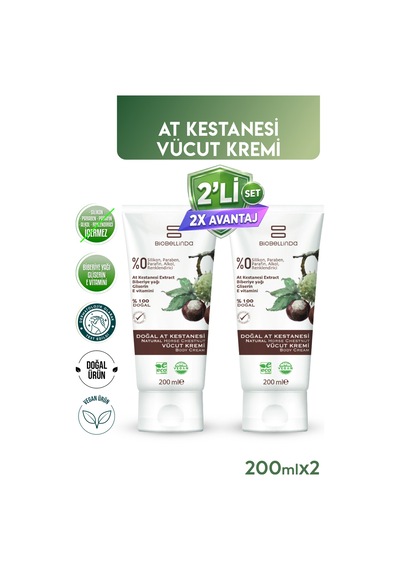 Doğal At Kestanesi Vücut Kremi 200 Ml 2'li Set