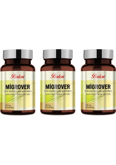 Balen Migrover Bitki Ekstraktları-Vitamin 60 Kapsül 3 Adet