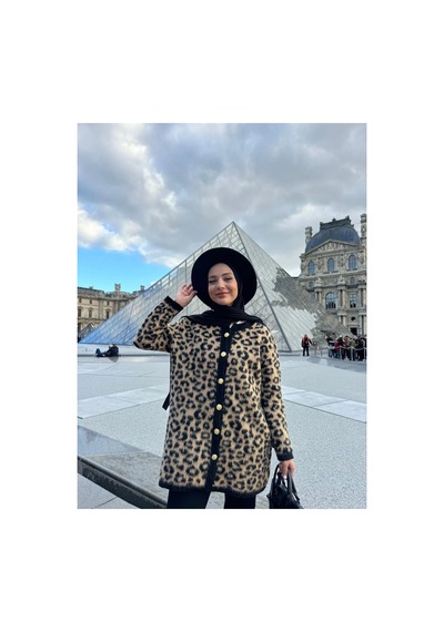 Askı Nişantaşı Leopar Triko Hırka Bej - 656635506 Bej - 656635506 Bej
