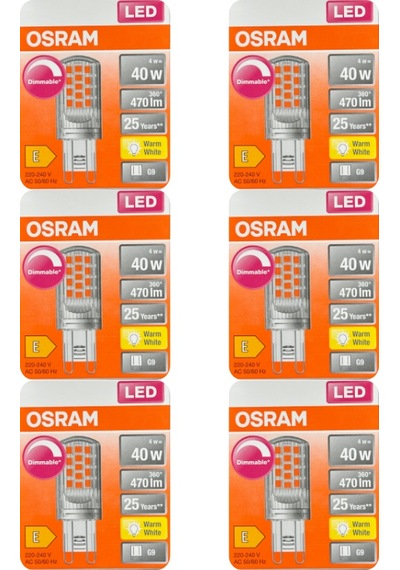 Osram 4w 40w 2700k Sarı Işık G9 Duylu Dim Edilebilir Led Kapsül Ampul 6 Adet