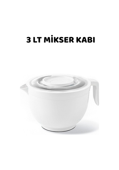 Kapaklı 3 Lt Mikser Kabı Krem Plastik Krem Diğer