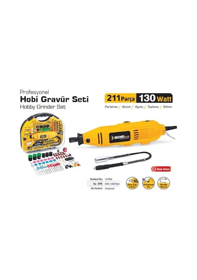 Mey İthalat Sgs 5260 Hobi Gravür Seti 130 Watt 211 Parça