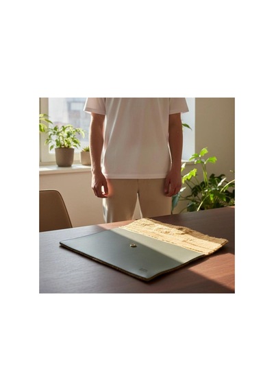 Plush Studıo Istanbul Yeşil Ledcase Peluş Astarlı Evrak Ve Laptop Çantası 36x26 Cm Haki Haki