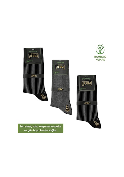 Bambu Erkek Soket Çorap - 3 Çift - Dikişsiz - Malta - 17671 - Set 1 Çok Renkli