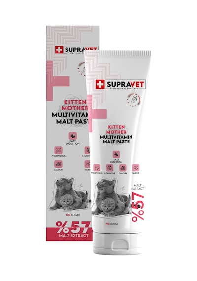 Supravet Hamile Yavru Kediler İçin Kalsiyum Taurinli Multi Vitamin Kedi Macunu 30 G