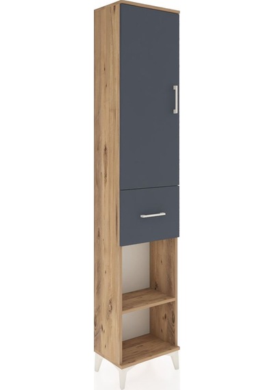 Arges Dolap 3 Raflı Tek Çekmeceli Tek Askılı 44x30x221 Çam-antrasit Atlas Çam Arges Dolap 3 Raflı Tek Çekmeceli Tek Askılı 44x30x221 Çam-antrasit Atlas Çam