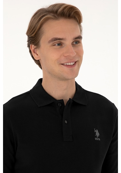 U.S. Polo Assn. Erkek Regular Fit Polo Yaka Siyah Basic Sweatshirt 50307757-VR046 U.S. Polo Assn. Erkek Regular Fit Polo Yaka Siyah Basic Sweatshirt 50307757-VR046