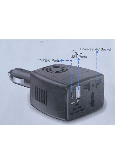 Araç Çakmak İnverter 150w İnvertör Çakmaktan 12v To 220v Çevirici