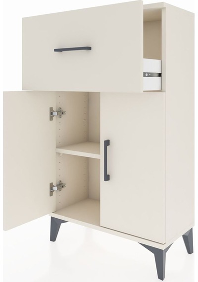 Arges Komodin Tek Raflı Tek Çekmeceli 2 Kapaklı 60x30x106 Aytaşı-aytaşı Aytası
