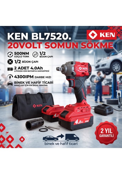 Ken Bl7520 Akülü 20V Somun Sökme Makinesi