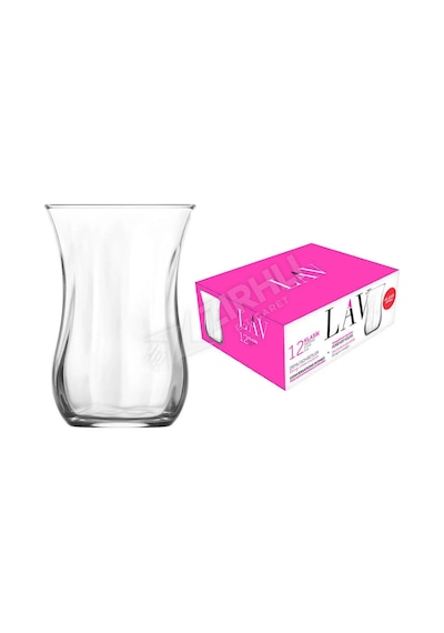 3 Adet Lav Çay Bardakları Optikli 12'li Lv-30020 Opth Çok Renkli