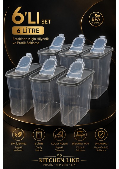 6 Litre Saklama Şeffaf