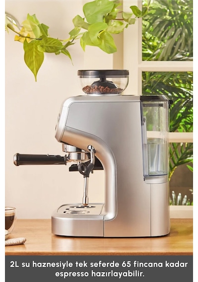 Karaca Coffee Art 2 L Barista Öğütücü + Süt Köpürtücü+ 15 Bar Basınçlı Espresso Kahve Makinesi