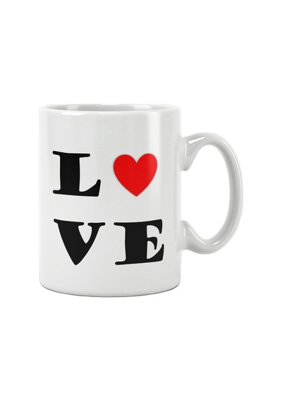 Love Aşk Hediye Baskılı Kupa Bardak Beyaz