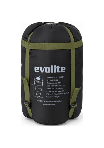 Evolite Timber -15 C Uyku Tulumu - Haki yeşil