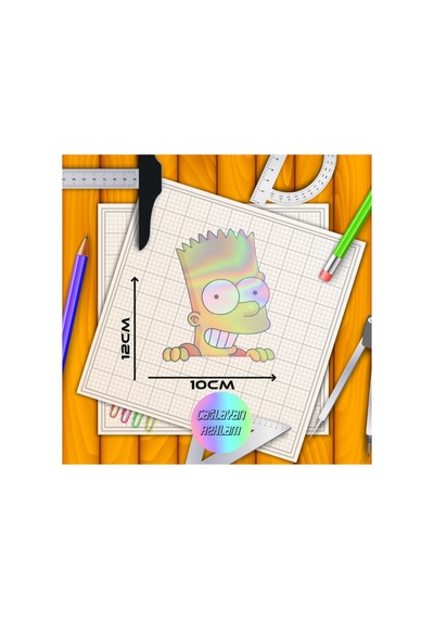 Simpson Sticker Araba, Motorsiklet, Kask, Laptop, Cam Sticker 12x10 Cm