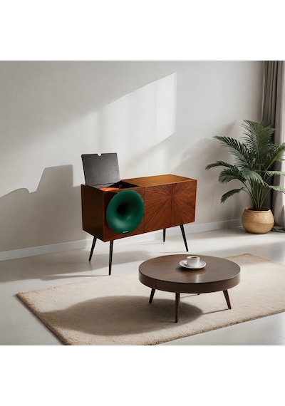 Fennessy Kresling İ7pro Yeşil Bluetooth Hoparlörlü 100w Hi-fi Pikap, Plakçalar