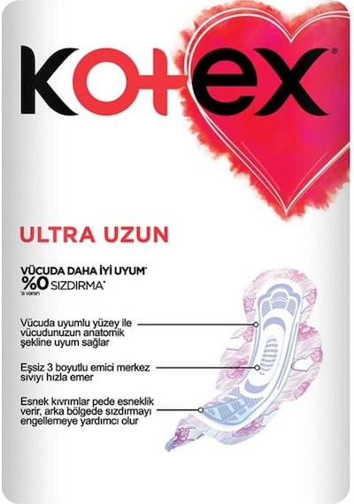 Kotex Ultra Uzun Süper Ekonomik Hijyenik Ped Uzun 12 x 18'li