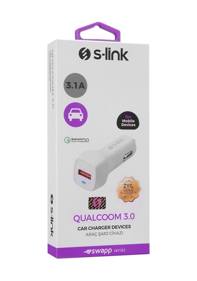 S-link Swapp Sw-qac42b Qualcomm 3.0 Beyaz Araç Şarj Cihazı