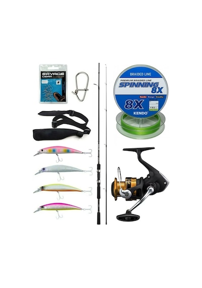 Yek Outdoor Spin Olta Seti Shimano Kamış Fx Xt Spinning Moderate Fast 2,10m 14-40g 2pc&shimano Makina Fx 2500 Fc 00001466