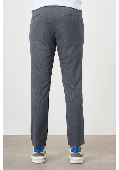 Morven Erkek Lacivert Poliviskon Trend Pileli Slim Fit Spor Pantolon Lacivert