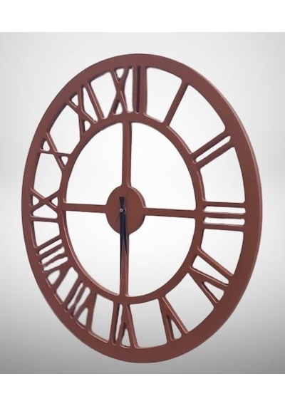 Duvar Saat Ahşap Mdf 60 Cm Model Çapında Doğal Renk Kutuda Sevk El Yapım Doğal Ahşap